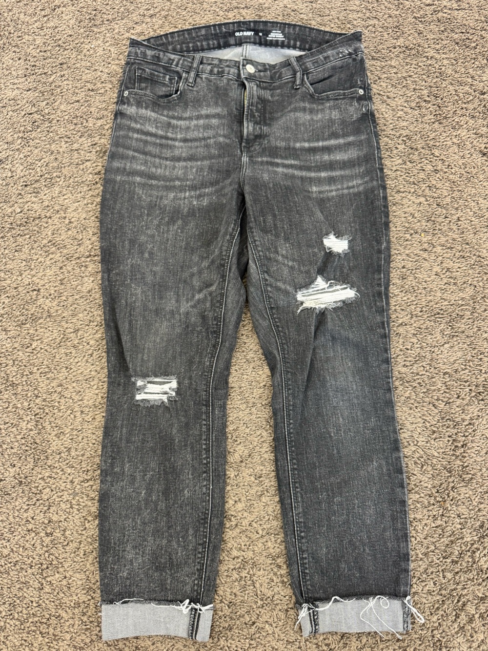Old Navy women’s Black/Grey Ripped Skinny Jeans